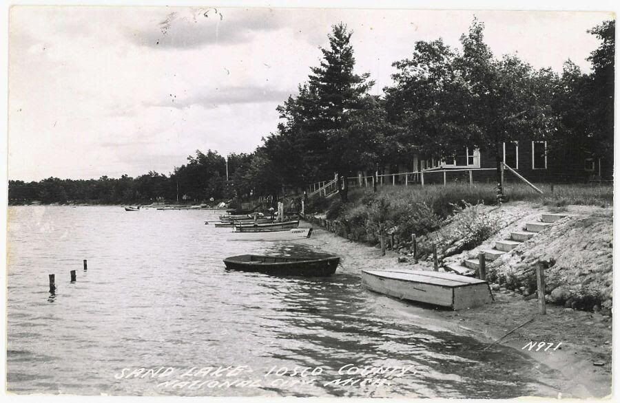Historic postcard view of Sand Lake, Iosco County, National City Michigan